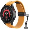 MoKo Cinturino Compatibile con Samsung Galaxy Watch 7 FE 6 5 4 40mm 44mm/Watch 6 4 Classic 43mm 47mm 42mm 46mm/5 Pro 45mm/3 41mm/Active 2, 20mm Cinturino in Silicone con Fibbia Magnetica, Giallo