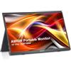 AWOW Monitor Portatile 15.8 Zoll - 1920x1080 FHD IPS Bildschirm mit HDMI & USB Type-C für Computer, Smartphones, Spielekonsolen - Schwarz (Pollici, 15.6)