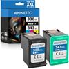 NINETEC 338 + 343 XL Cartucce di ricambio per cartuccia d'inchiostro HP 338XL 343XL per PhotoSmart C3180 2575 5740 Deskjet 460 9800 Officejet 212 100 150 PSC 1610 2355 2575 Nero Colore 2 Pack