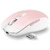 T'nB - Mouse Senza Fili di Design, Bluetooth e USB-A a Doppia Modalità, Ricaricabile ad alta Autonomia, silenzioso, Precisione di 1600 DPI, 6 pulsanti, Compatibile con Windows, Linus e MacOs - Rosa