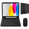 Nsyee Custodia con Tastiera e Mouse per iPad 11a Generazione (A16) 11 Pollici 2025, 10a Gene 10,9 Pollici 2022, Tastiera Wireless Bluetooth Rimovibile per IPad 11th 10th Gen， Italiano QWERTY -Nero
