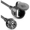 deleyCON 25m Cavo di Prolunga da Esterno IP44 (H07RN-F 3G1.5mm²) Cavo Elettrico di Prolunga in Gomma Resistente alle Intemperie per Uso Esterno - Spina con Contatto di Protezione a Presa - Nero