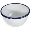 IBILI Blanca Bowl 14x8,5 cm of Enamelled Steel, White/Blue, 14 x 14 x 8.5 cm