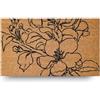 LifeGreen Zerbino Kera Flowers con Fibre di Cocco, Tappeto Antisporco per Ingresso Rettangolare, 40X70 cm, Fondo in Lattice Antiscivolo - Stampa Fiorata
