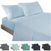 ECOMMERC3 | Set di lenzuola 3 pezzi, per letto da 90, 100% Made in Spain, set di lenzuola con lenzuolo con angoli, sopra e 1 federa per cuscino, colore azzurro, lenzuolo extra morbido e leggero