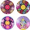 Putuo Decor Set di 4 decorazioni per dischi in vinile, stile hippie, indie, fungo, decorazione per la stanza, estetica Y2K, decorazione per la stanza per ragazze adolescenti, simpatiche decorazioni da