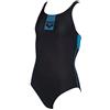 ARENA 1P Basics Jr Swim PRO Back One Piece Black Sport Donna, Donna, 0000002352, Nero/Turchese, 6-7