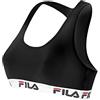 FILA Reggiseno Donna Cotone, Reggiseno Sportivo, Senza Ferretto, Bianco, Taglie XL