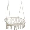 Outsunny Amaca a Dondolo da Giardino e Casa a 2 Posti, Telaio Metallo e Seduta Cotone 130x75x35cm, Bianco Crema