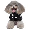 Repple Vestiti Invernali per Cuccioli, Cappotto per Cani Tuta, con Motivo a Pois, Estensibile, Pigiama per Cuccioli di Flanella per Cani di Taglia Piccola Media Maschio Femmina, Nero/Rosa