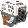 Pet's Market Iata Trasportino Gatto Cane Rigido con Kit da Viaggio Viti Ciotola Adesivo con 2 Rotoli di Sacchetti Igienici Animali Conforme agli Standard per il Trasporto Aereo (4 (68x48x51h) + Kit)