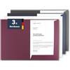 STRATAG Cartellina per presentazioni, formato A4, in bordeaux, 3 pezzi, disponibile in 7 colori, direttamente dal produttore STRATAG
