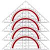 YIFLorine TANG Geometria Triangolo,4 Pezzi Geometria di Triangolo in Plastica,Squadra Geometrica Squadrette Nautiche Goniometro Trasparente Triangolari da Disegno in Plastica para Scuola,Università e Lavoro