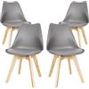 Gardenia Candy Sedia, Base: Legno, Grigio, 4 Sedie