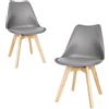 Gardenia Candy Sedia, Base: Legno, Grigio, 2 Sedie