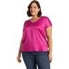FIORELLA RUBINO: T-Shirt in Raso e Jersey Curvy Size Fucsia Stagione Primavera Estate 2025.