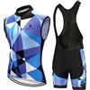 Mydawan Abbigliamento Ciclismo Uomo Estivo Completo Bici MTB Maglia Ciclista Senza Maniche,Maglietta Bicicletta Gilet e Salopette Pantaloncini con 9D Gel Imbottiti,Tuta da Ciclo Asciugatura Rapida(7,L)