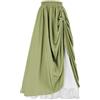 Generic Gonna Lunga in Pizzo da Donna Europea e Americana Doppia Epoca - Giallo Verde - L
