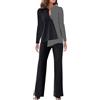 Generic Completi da Donna 2 Pezzi Top Casual a Maniche Lunghe Pantaloni Larghi a Gamba Larga Pantaloni Completo a Due Pezzi Vestito Pantalone Elegante