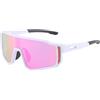 Long Keeper Occhiali da Ciclismo - Occhiali Bici da Corsa Running Trekking Trasparenti UV400 Occhiali da Sole Sportivi MTB Leggeri per Donna Uomo (Grigio Chiaro Montatura - Argento Specchiati Lente)