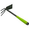 Xclou zappa doppia in nero, zappa con impugnatura adatta alla forma, zappa da giardino 3 denti e forcelle,