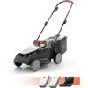 LiTHELi U20 Litheli Tagliaerba Tosaerba a Batteria 38cm, 2x 20V Batterias 4.0Ah, Altezza Regolabile 25-75mm, Sacco 40L, per Prati Fino a 300m²