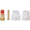 LiebeWH Kit di Lenti per Gas TIG 4 Pezzi Ugello in Ceramica Bianca Connettore Porta Elettrodo Smussato Corto Accessori per Saldatura Set per WP 17 18 26