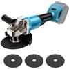 Roadtime Smerigliatrice angolare senza fili compatibile con batteria Makita da 18 V, smerigliatrice angolare senza spazzole da 125 mm con 3 mole e manico ausiliario per taglio, rettifica, lucidatura (senza