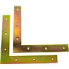 AERZETIX - C58806 - Set di 2 Staffe di montaggio e fissaggio piatte 200x200x30x3mm - staffa di telaio - struttura legno porta finestra - in acciaio zincato giallo