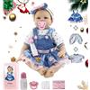 truly soft Reborn Bambola Realistica 55cm, Accessori Inclusi Bambole Reborn,Ragazzi e Ragazze Regalo Giocattolo Femmina Originale Neonato Morbido Silicone Vinile 22 Pollici Baby Doll Natale