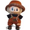 MAGIC SELECT Vestiti per Bambole Compatibili con il Peluche Labubu da 17 cm. Set di Vestiti e Accessori: Maglietta Nera, Tuta Marrone e Cappello (Peluche non Incluso).