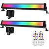 MEIHUA 42W Faretto LED RGB Esterno, Barre Luce LED RGB con Telecomando IP66 Impermeabile 10 Colori 12 Modalità 6 Luminosità Timer Proiettore Esterno per Halloween Discoteca Giardino Halloween Natale