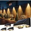 Delaiglow Applique da Esterno Solare 4 Pezzi Lampada Solare da Esterno Bianco Caldo Luci Solari Esterno Impermeabile Creando un'atmosfera Suggestiva Per Recinzione, Muro e Giardino