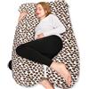 Chilling Home Cuscino Gravidanza, Cuscino per Chi Dorme Sul Fianco a Forma di U con Fodera, Cuscino a U,Cuscino per L'allattamento, Cuscino di Posizionamento Grande per donne,Leopardato Giallo