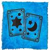 THE ART BOX Tovaglia per altare tovaglia per tarocchi forniture per stregoneria 91,4 x 91,4 cm quadrato alterazione spirituale wiccana celeste alter pagano panno con frange - Carte Stella Blu-Luna