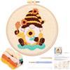 JSRQT Kit per Ricamo di Aghi da Punzonatura, Punch Needle Ricamo Starter Kit con Motivo Honey Gnome per Bambini Adulti, Punch Needle Punto Croce Kit per Principianti con Strumento per Decorazioni Casa