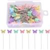 Disnace 100 Pezzi Spille Da Cucito,Spille a Testa Di Fiori,Spille Da Cucire Per Tessuto Per Gioielli Fai Da Te, Cucito e Artigianato,Patchwork Pins,Spille In Tessuto Multicolore (Orso)