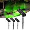 T-SUN 4 Pezzi Faretti Solari, Verde Faretti Solari da Esterno Regolabile, 2 Modalità Lampada da Giardino Solare, Impermeabile IP65 Potenti Luci Da Esterno Giardino per Alberi, Giardini, Strade, Prati