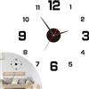 SELURK Orologio da Parete Fai-da-Te 3D Adesivo, Design Moderno con Movimento Silenzioso, Facile da Montare, Decorazione per Casa, Ufficio e Hotel, Colore Nero, Diametro 15,74 pollici