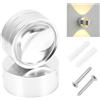 OurLeeme Lampada da parete a LED Lampada da parete su e giù Lampada da parete a LED orientabile a 360° a luce calda 3W Illuminazione moderna in cristallo per la decorazione domestica