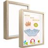 sunmeg 2Pcs Cornice Profonda 20 x 25 cm 3D Cornice per Foto Cornice Contenitore Riempibile Forma Quadrata da Appendere a Parete o Desktop