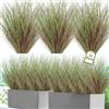 UXORSN 24 Pezzi Piante Artificiali da Esterno 50 cm Erba Finta All'aperto Resistente ai Raggi UV Arbusti Finte Erba di Grano Pianta Artificiale per Giardino Ufficio Domestica Decor, Viola