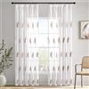 MIULEE Tende Trasparente per Interni con Fettuccia, Tenda Finestre con Motivo a Foglia Ricamata, Tende Voile per Camera da Letto Moderne Casa Soggiorno e Salotto 2 Pezzi 140x225cm Marrone