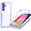 PEIYE Cover per Samsung Galaxy A54 5G, [ Pellicola Protettiva Integrata ], Trasparente 360 Gradi Custodia con TPU Silicone Bumper e PC Retro -Viola