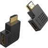 BENFEI Adattatore HDMI maschio a femmina ad angolo retto di 90 gradi - Confezione da 2 risoluzioni fino a 4Kx2K, supporto 1440P, 1080P