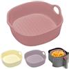 MeYuxg Pirofila rotonda in ceramica, per friggitrice ad aria calda, 18,5 x 16,5 x 5,5 cm, per lasagne, patatine fritte, zuppa (rosa)