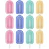 Obcarn 12 Pezzi Stampi per Ghiaccioli in Silicone,Riutilizzabile Ghiaccioli Stampo Rosa Verde Blu Giallo,Stampini per Gelato con Coperchi Senza BPA,Formine per Ghiaccioli