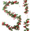 XIAQICA Ghirlanda Decorazioni Natalizie 175 CM Natalizi Artificiale Rosso Bacche Ghirlanda Pigne Artificiale Ghirlanda di Natale per Inverno Natale Vacanza Capodanno Camino Scala Decorazione