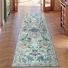 TUKDAK Tappeto da Cucina Runner Lavabile 60x180cm, Tappeto da Corridoio Verde Runner Con Fondo Antiscivol, Coperta Morbida Della Camera da Ietto di Boho, Tappeto Floreale Uccello per Bagno Ingresso