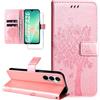 Dcjlbo Cover per Samsung Galaxy A26 5G Custodia Cover in Pelle Portafoglio a Libro con Pellicola Vetro Temperato Porta Carte Cover Flip Case Antiurto Custodia per Samsung A26 5G-Oro Rosa